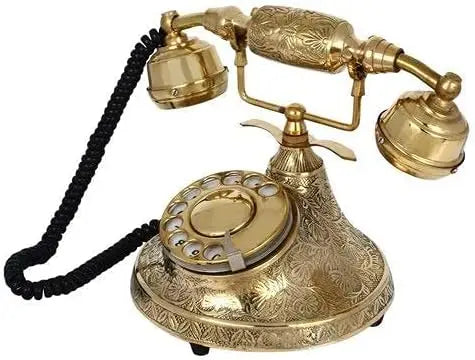 antique brass telephone